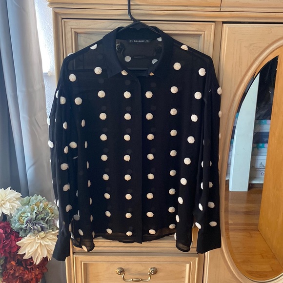 Zara Tops - Zara Polka Dot Blouse